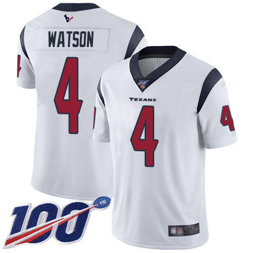 Houston Texans Limited White Men Deshaun Watson Road Jersey NFL Football #4 100th Season Vapor Untouchable->houston texans->NFL Jersey